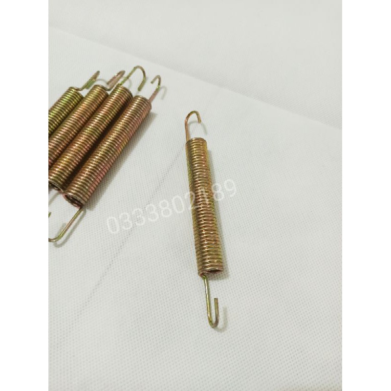 LÒ XO kéo 2 đầu có móc- dây thép 2,5mm. vàng.