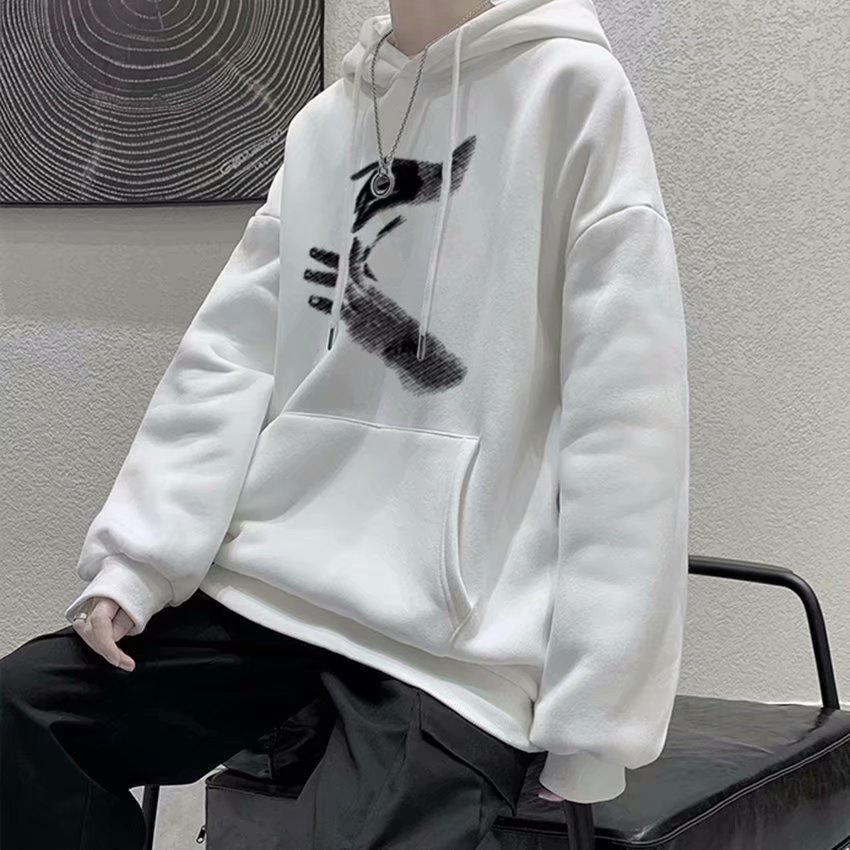 Áo Hoodie Thể Thao Dài Tay In Họa Tiết Cá Tính Thời Trang Mùa Đông Hàn Quốc Cho Nam Cỡ M-8XL