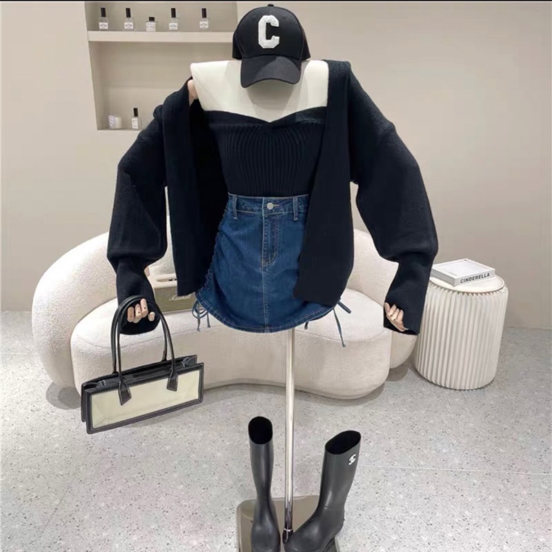 Set Áo Cardigan Kèm Áo Quây Hàng Quảng Châu SA1001-Teen 888