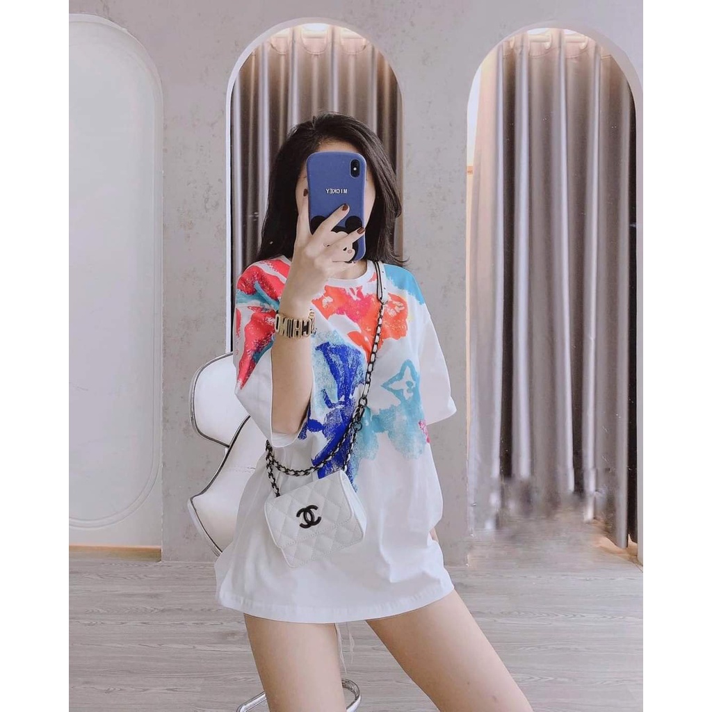 Áo thun nữ from rộng tay ngắn phông unisex dấu quần chất cotton mềm mịn hình in 3d sắc nét