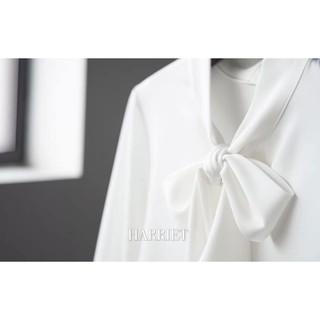 Áo sơ mi nữ trắng cổ nơ Bowtie Harriet