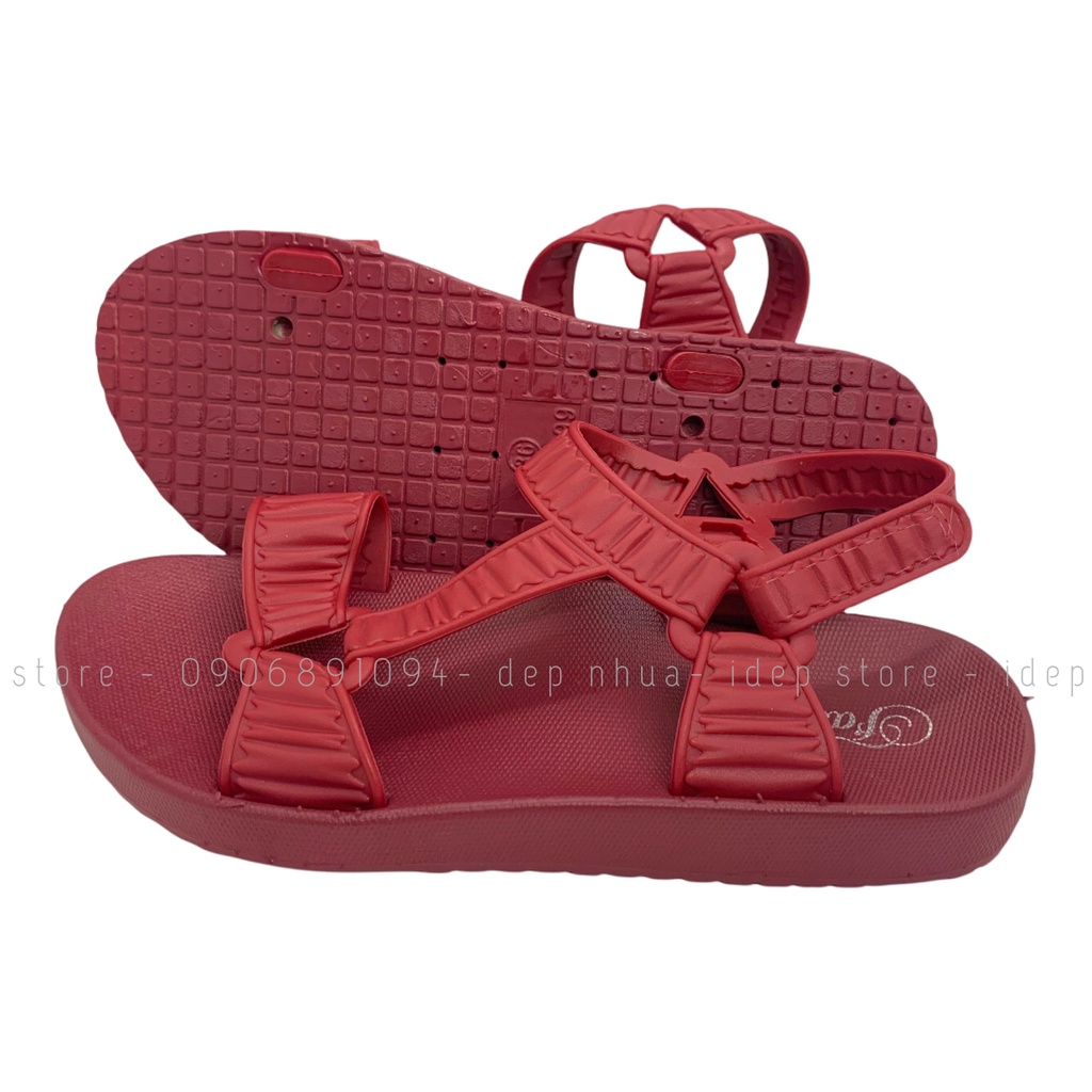 Giày sandal nữ 2 quai tam giác nhựa giả da siêu biền IDép - GL041