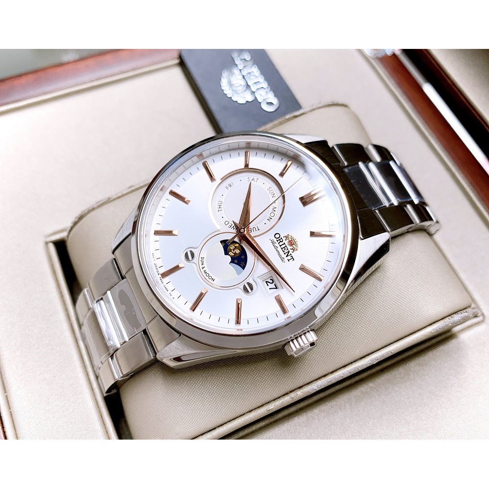 Đồng Hồ Nam Orient Sun And Moon Gen 5 Dây Kim Loại RA-AK0301S0 Automatic 41.5mm Chính Hãng