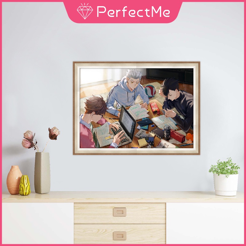 Bộ Tranh Đính Đá 5d Tự Làm 30 * 40cm Hình Anime Haikyuu