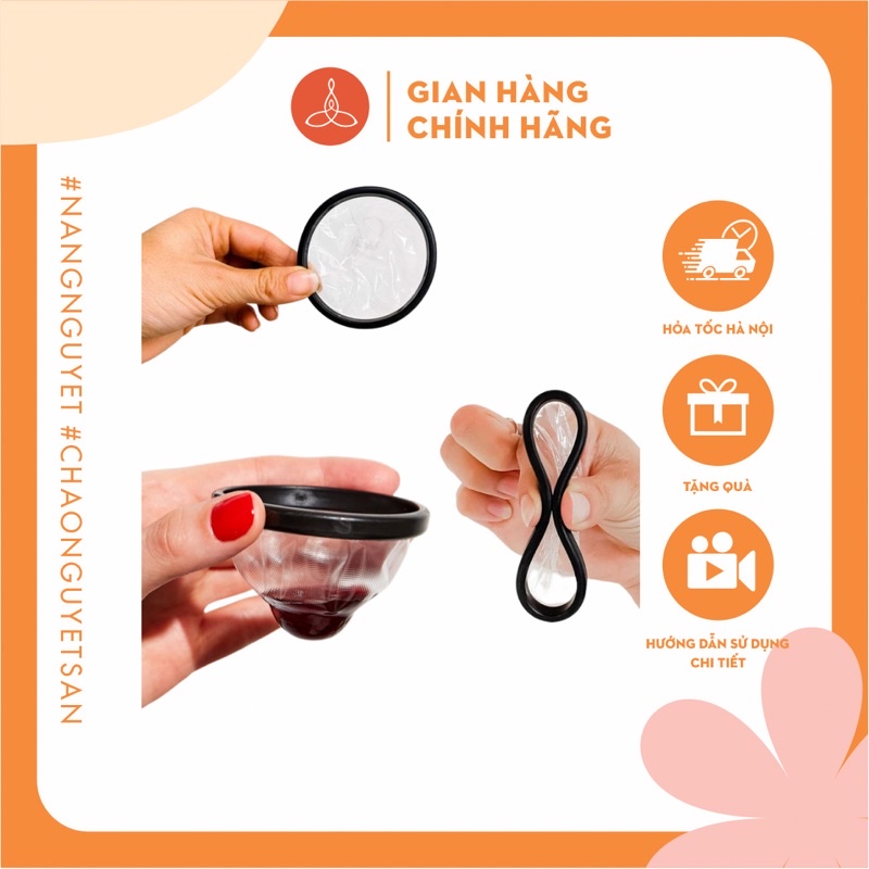 Đĩa nguyệt san dùng 1 lần Flex Disc, duy nhất 1 size đường kính 70mm, hứng chứa bằng 3 tampon, sử dụng tối đa 12h
