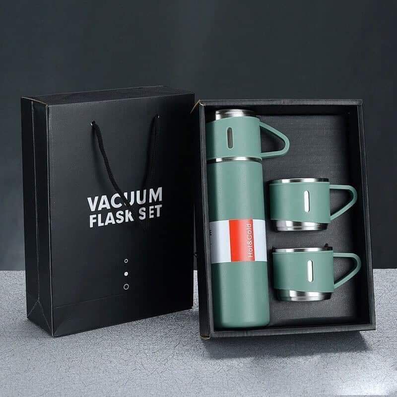 Bộ bình giữ nhiệt tằng kèm 2 ly,bộ quà tặng bình giữ nhiệt cao cấp