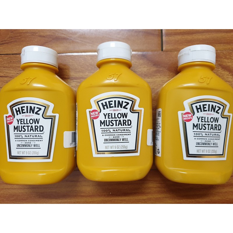 Combo 3 chai Mù Tạt Vàng Heinz 255G