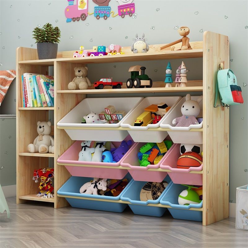 ✖✁✳Giá để đồ chơi trẻ em mẫu giáo bé sách hình ảnh nhiều tầng tủ đựng dung tích lớn lưu trữ gia đình