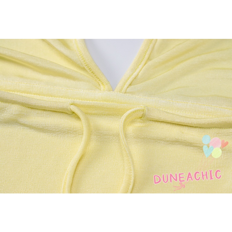 DUNEA Đầm sát nách cổ chữ V thiết kế hở lưng quyến rũ