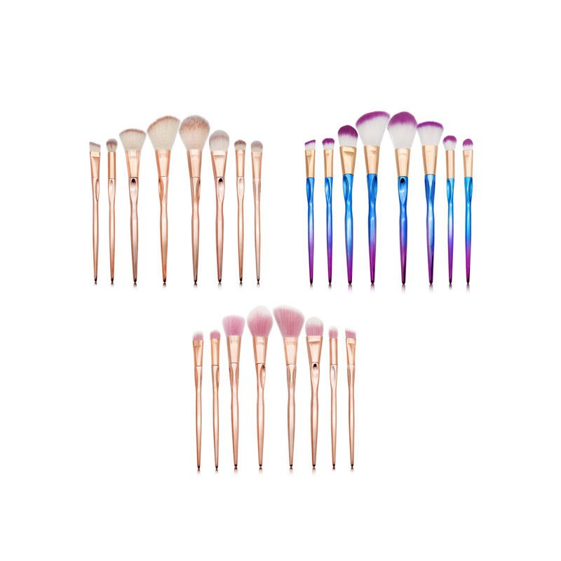 Set 8 cọ trang điểm tán nền đánh mắt khói chất liệu kim loại