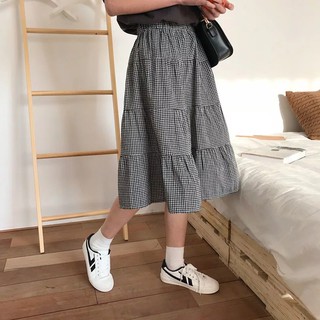 CHÂN VÁY CARO - CHÂN VÁY MIDI XÒE - (Sp sẵn)