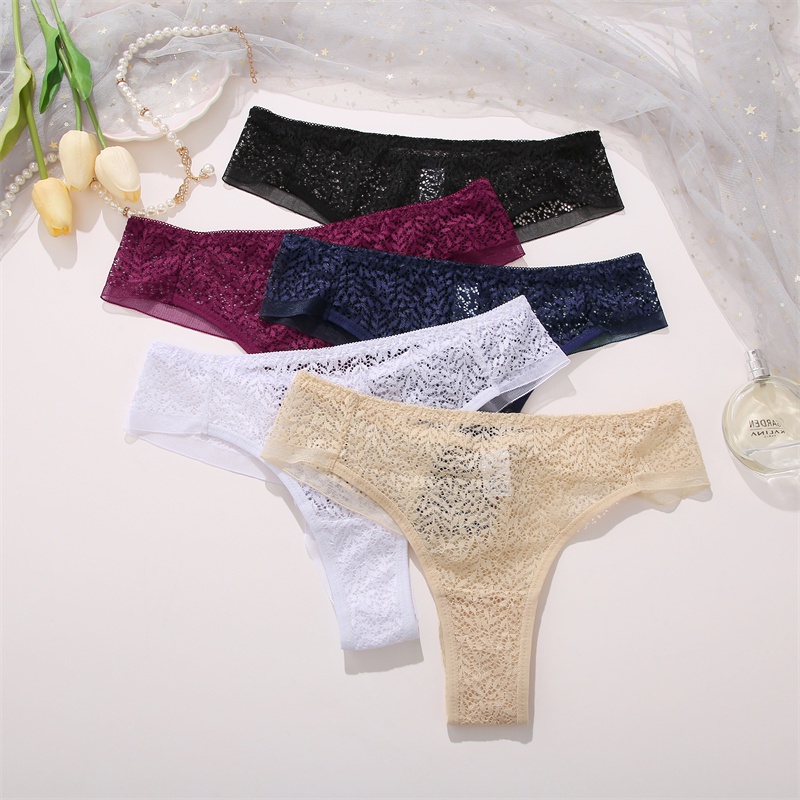 Cute Byte Quần Lót Ren Lưng Thấp Thoáng Khí Thêu Họa Tiết Dễ Thương Quyến Rũ Cho Nữ