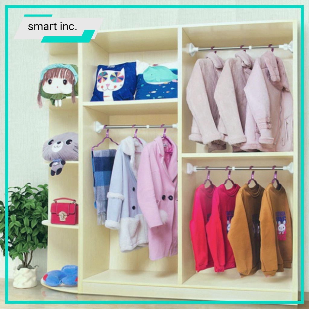 Sào Phơi Giá Treo Đồ Quần Áo Gắn Tường Inox Thanh Treo Rèm Cửa Sổ Không Cần Khoan