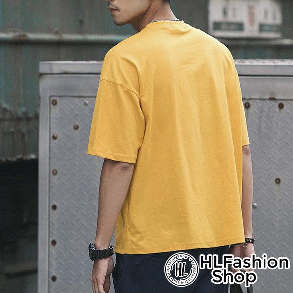 Áo thun trơn tay lỡ 8 màu form rộng, áo nam HLFashion
