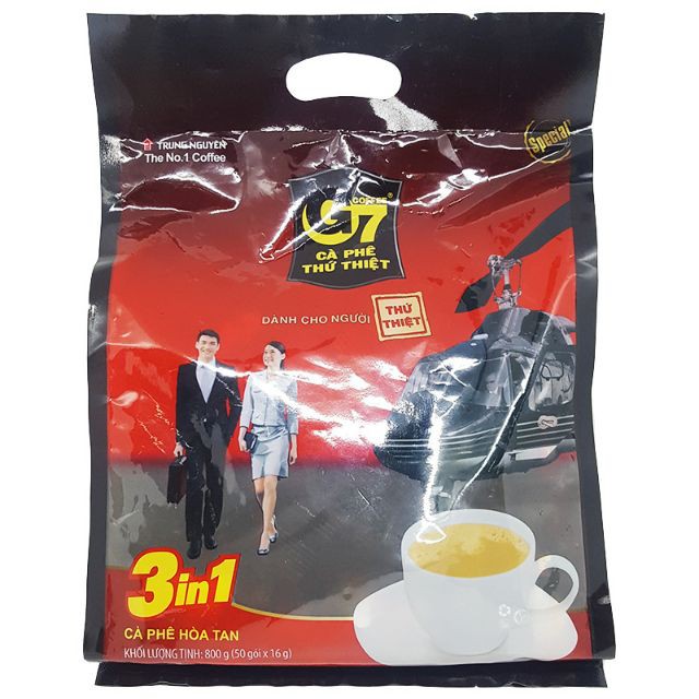 Cà phê sữa hòa tan G7 3in1 túi 800g (50 gói x 16g)