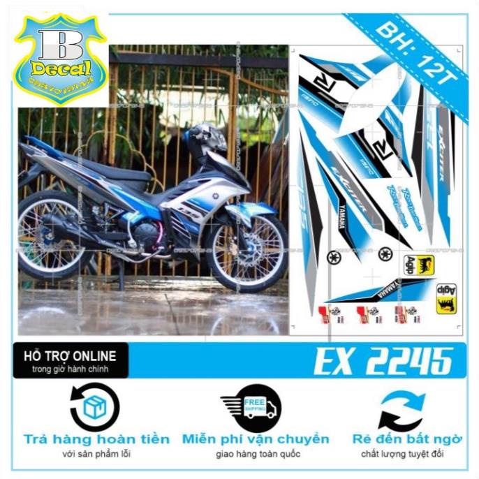 ( Quí khách vui lòng mang ra tiệm cho thợ dán ) Tem EX 2011 R IN DECAL TRONG DÁN XE TRẮNG HOẶC BẠC [Bi Decal]