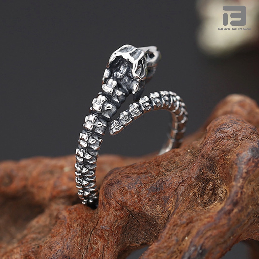 Nhẫn Bạc Nam Họa tiết Khủng Long T-Rex Siêu Đẹp