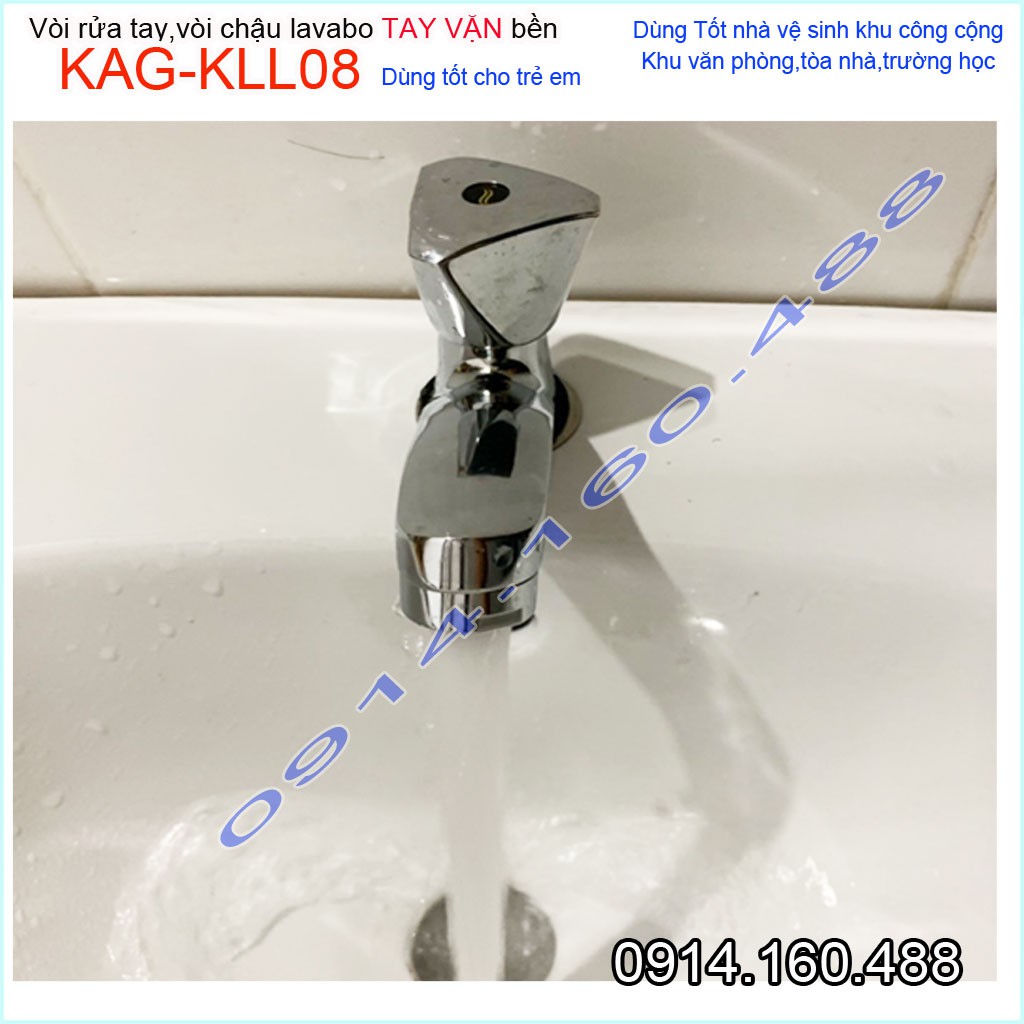 Vòi lavabo lạnh KAG-KLL08, vòi chậu rửa mặt tay vặn tam giác cao cấp nước chảy mạnh sử dụng tốt