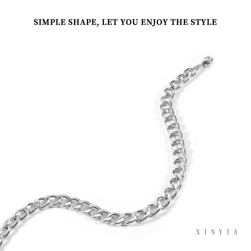 Dây chuyền dạng chuỗi xích màu vàng/ màu bạc phong cách punk thời thượng dành cho nữ