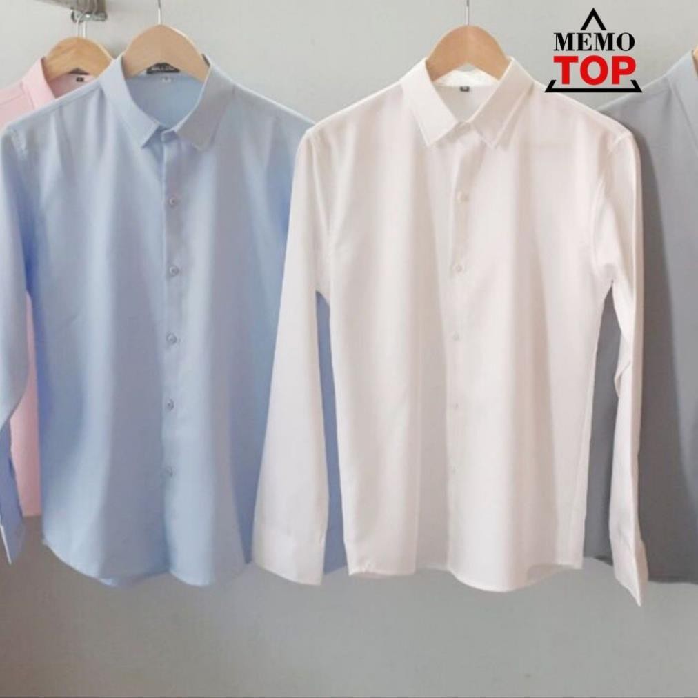 Áo sơ mi trắng nam size lớn 3XL không nhăn vải mềm mịn đẹp, thời trang Hàn Quốc - Memotop ་