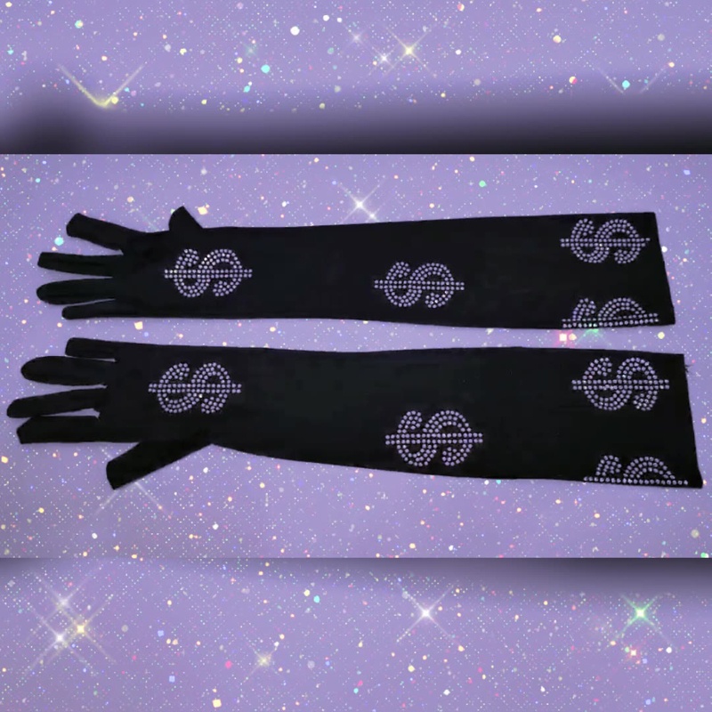 Găng Tay Lưới Hở Ngón Đính Đá Trang Trí Quyến Rũ Cho Các Hoạt Động Ngoài Trời