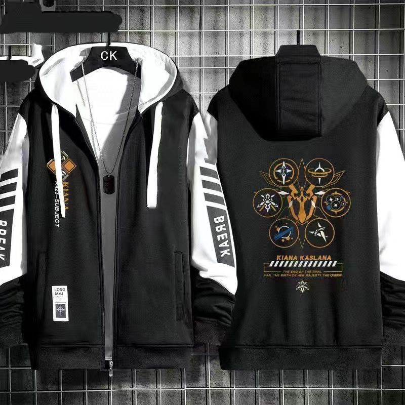 Honkai Impact 3 School Anime 3 Herrscher of the Sky Kiana Impression Two-Dimensional Jacket Men's Zip Sweater Jacket Tide