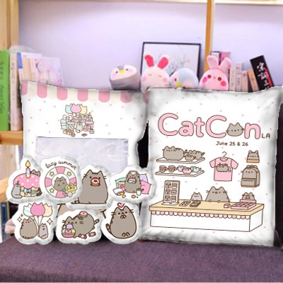Gối gấu bông pusheen GMC11 gối mochi bông size to 35 cm kèm gấu nhỏ bên trong gấu dễ thương