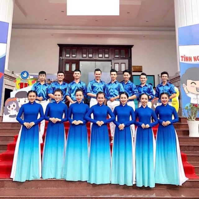 (HÌNH THẬT)ÁO DÀI CAO CẤP_ ÁO DÀI TRƠN XANH LOANG