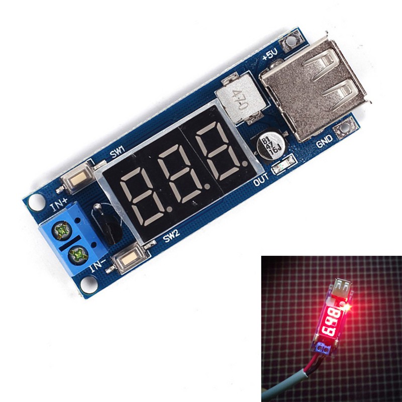 1 Mô Đun Hạ Áp DC-DC 12V Sang 5V Từ 6V / 6V / 12V / 15V / 24V / 36V Xuống 5V