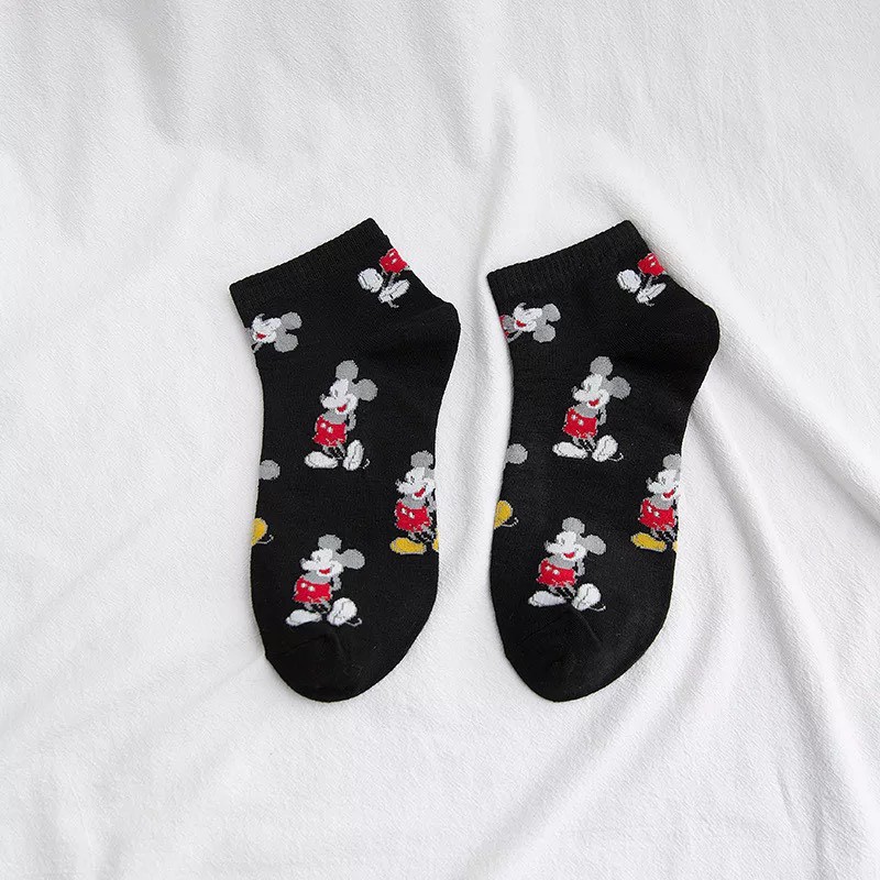 Tất unisex Hàn Quốc hoạt hình Mickey cổ thấp TN89