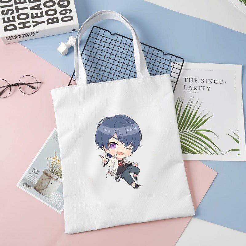 Túi tote vải trắng đeo vai in hình TEAR OF THEMIS Vị Định Sự Kiện Bộ game chibi anime phong cách cá tính