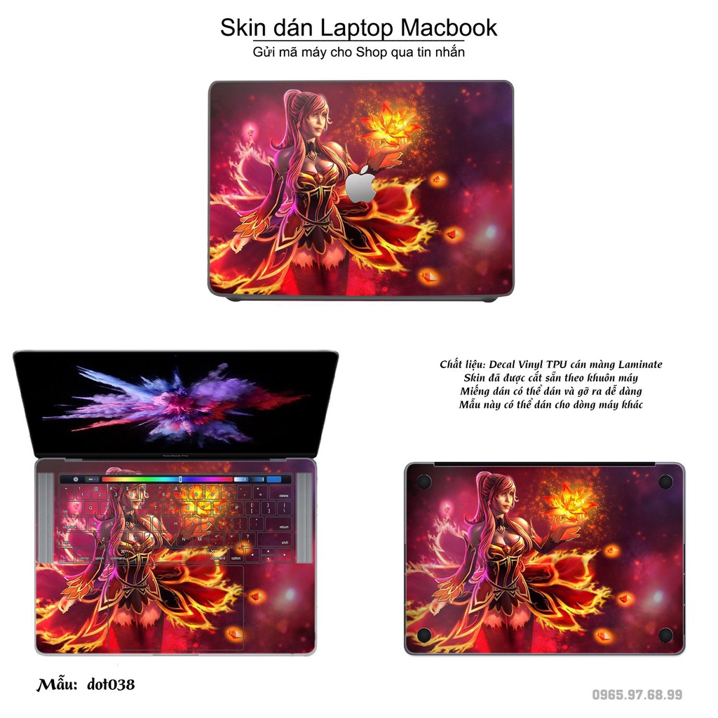 Skin dán Macbook mẫu Dota 2 (đã cắt sẵn, inbox mã máy cho shop)