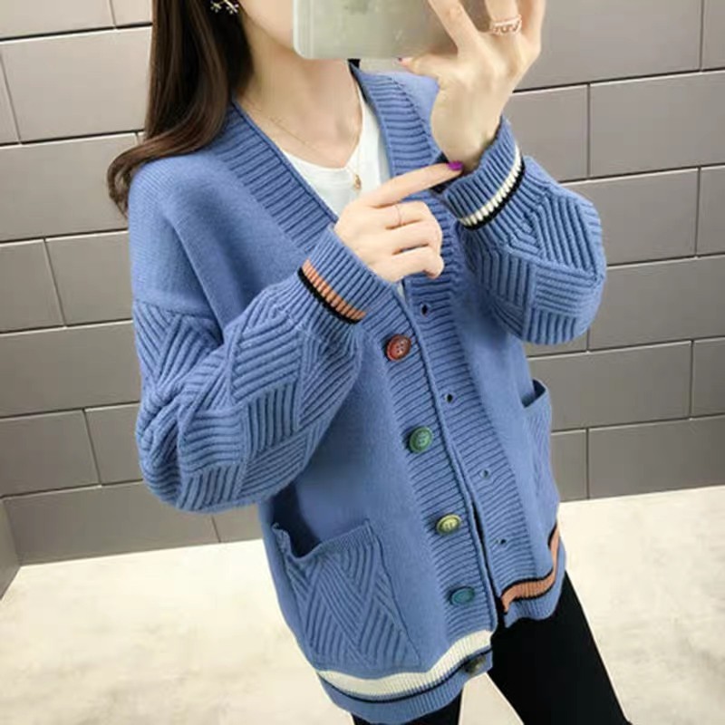 [Mua 1 tặng 1 ] Áo khoác len 💖 có sẵn 💖 Áo len cardigan có túi phối nút cực xinh 2020 - Tặng 5 bao lì xì hoạt hình | BigBuy360 - bigbuy360.vn