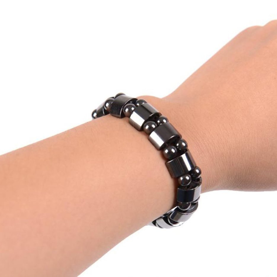 Vòng tay đá hematite nam châm đen hợp thời trang cho nam và nữ cải thiện sức khỏe tinh thần