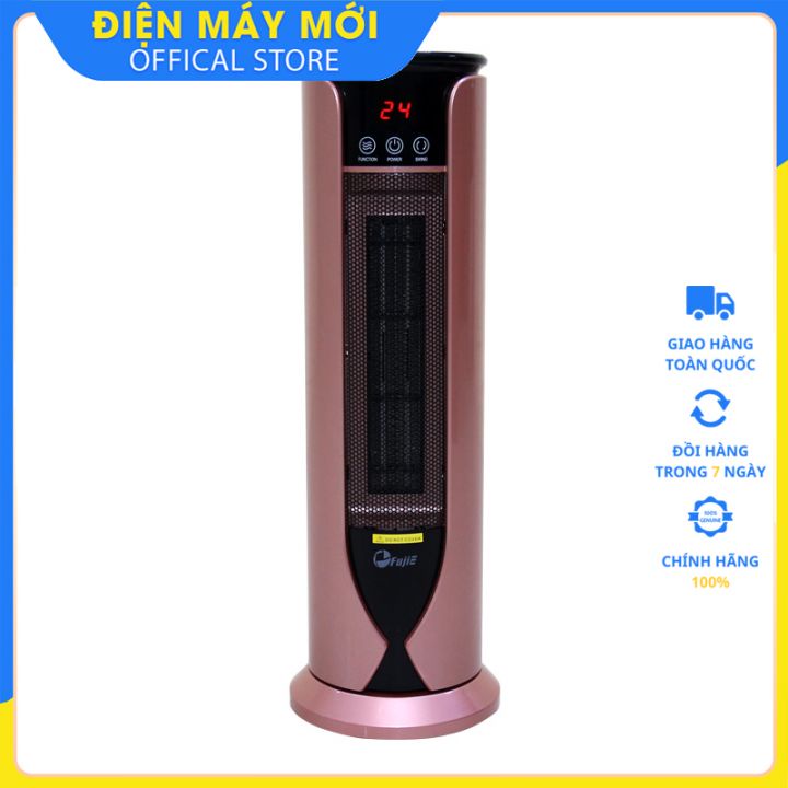 Quạt Sưởi Gốm Ceramic FujiE CH-1600RM có điều khiển từ xa , có chức năng Ionizer ,màu Hồng+Đen -Hàng chính hãng