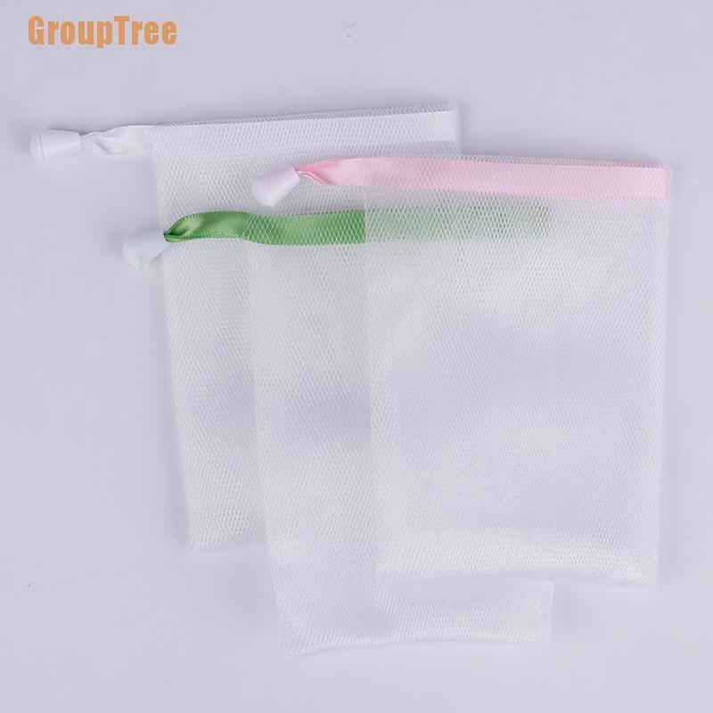 [GroTr] Túi Lưới Đựng Xà Phòng Tẩy Tế Bào Chết Cỡ Nhỏ Bằng Nylon Có Dây Rút
