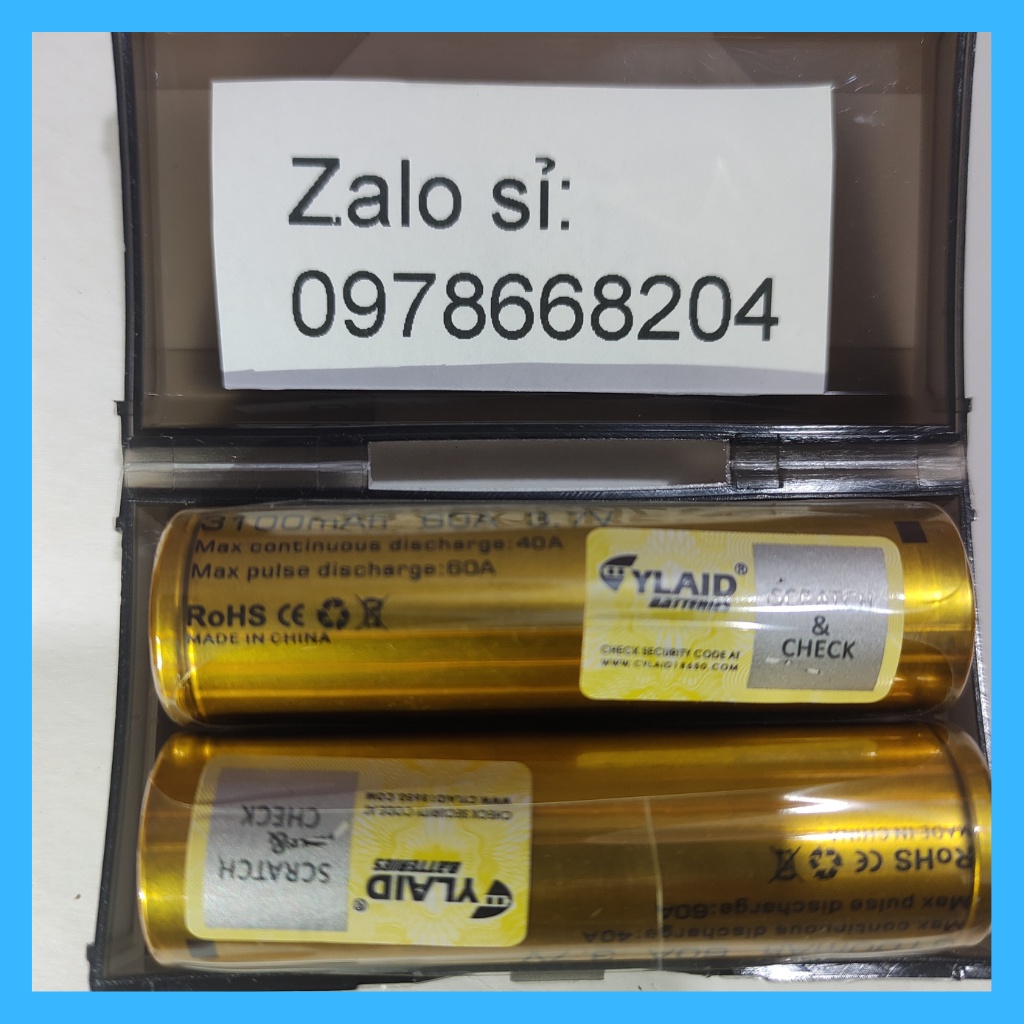 Pin 18650 cylaid vàng 3100mAh 60A dung lượng cao (1viên)