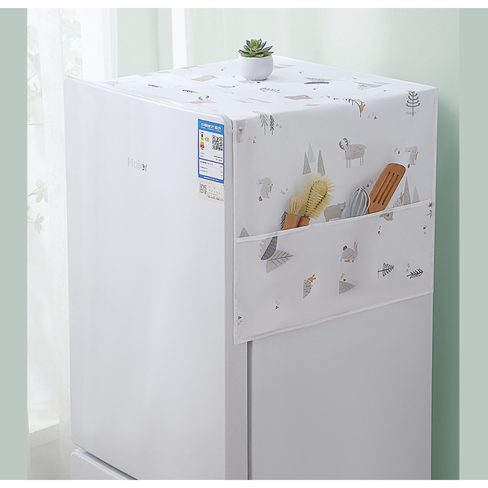[D1] Tấm Phủ Tủ Lạnh-Trùm Máy Giặt Chống Thấm Nước, Bụi Bẩn Có Túi Đựng Đồ Tiện Dụng