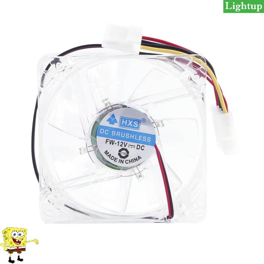 Quạt máy tính 4 LED 80mm 8025 8cm Im lặng Máy tính PC Case Cooler Fan Mod