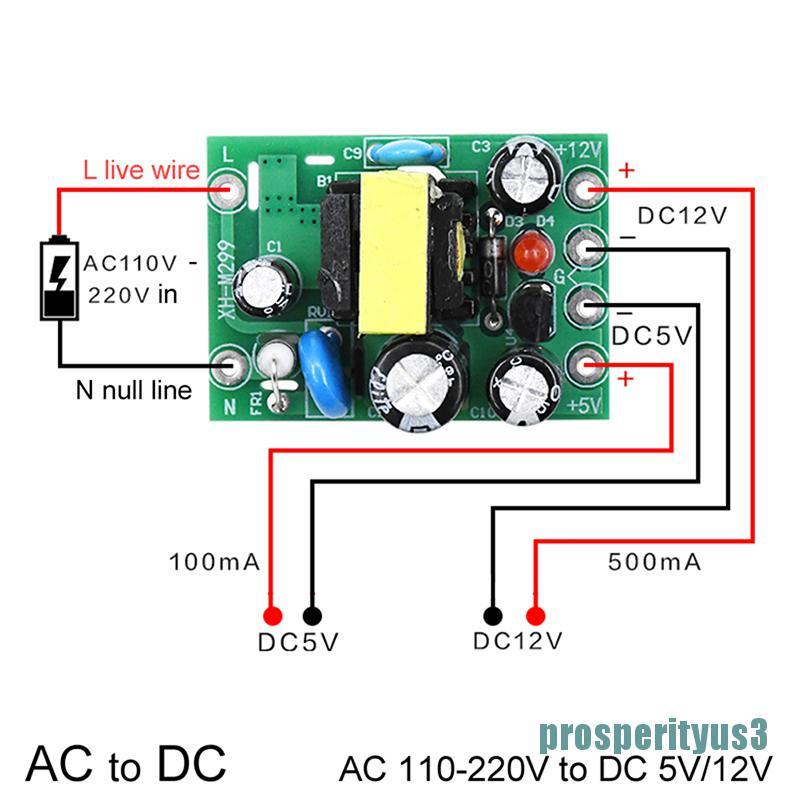 Bảng Mạch Chuyển Đổi Ac110V 220v Sang Dc 12v 0.2a + 5v Chất Lượng Cao