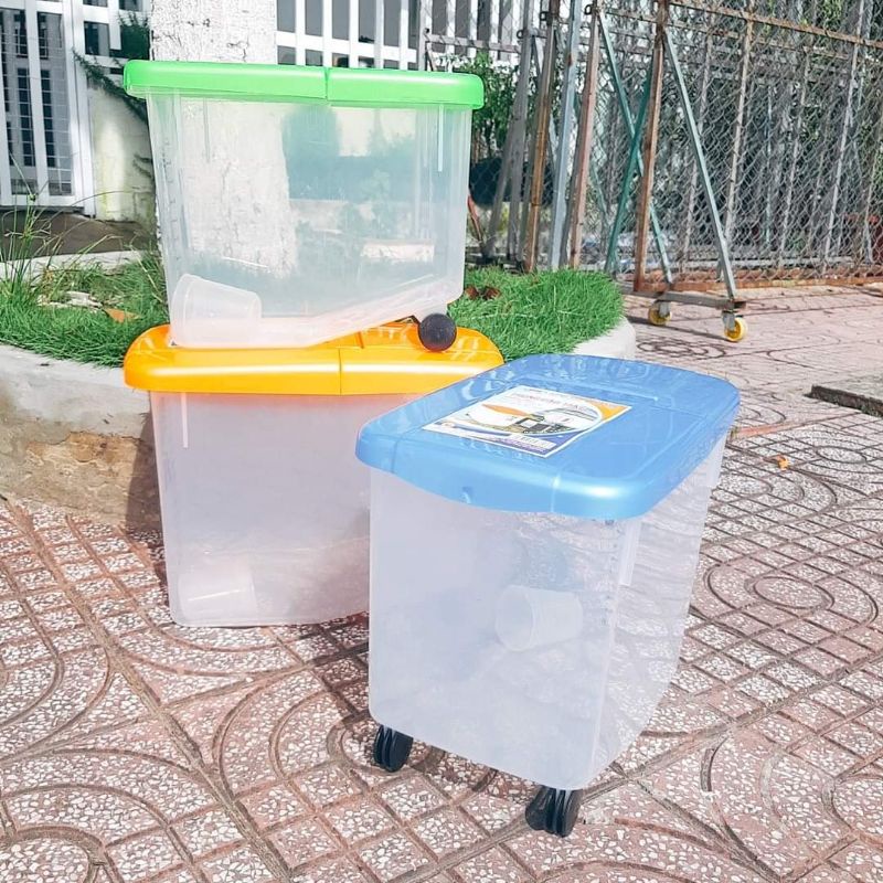 THÙNG ĐỰNG GẠO CÓ BÁNH XE SONG LONG, THÙNG ĐỰNG GẠO THÔNG MINH
