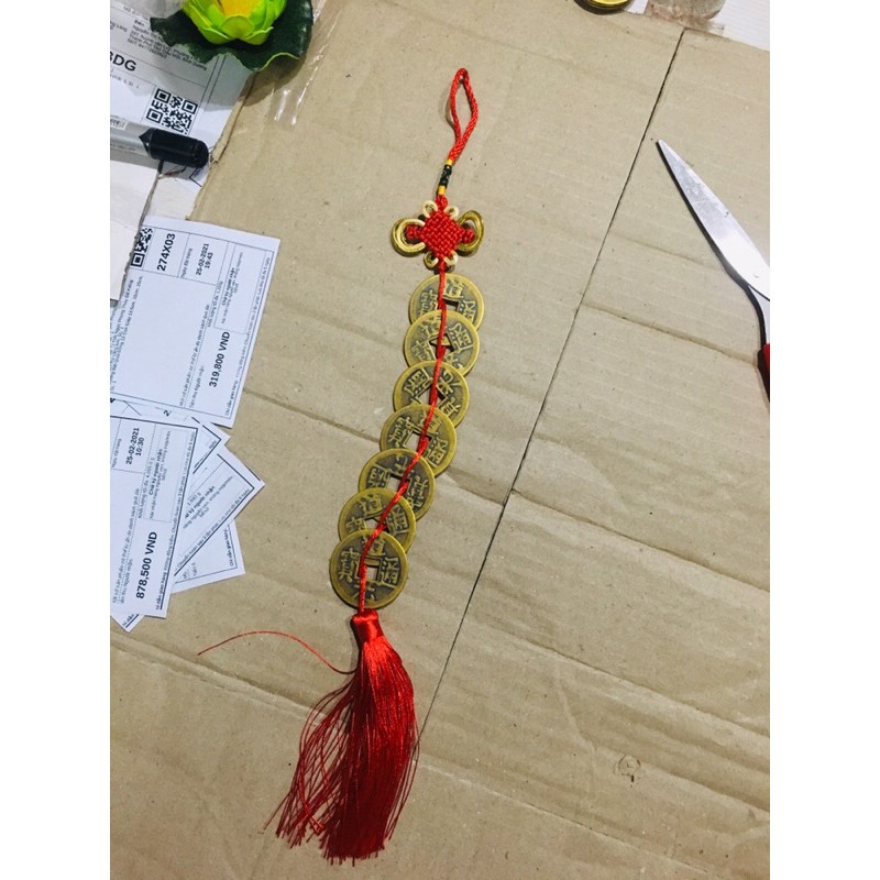 Dây Tiền Xu Ngũ Đế lục đế cỡ lớn Phong Thuỷ Chiêu Tài Lộc