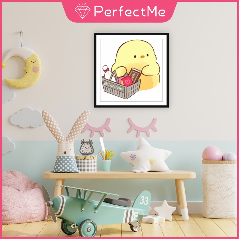 Bộ Tranh Đính Đá 5D Tự Làm 30 X 30Cm Hình Gà Hoạt Hình Trang Trí Nhà Cửa