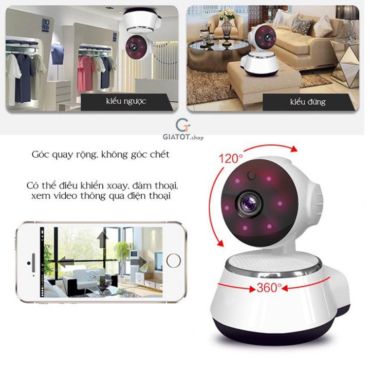 Camera wifi V380 pro , Phát hiện chuyển động , đàm thoại hai chiều , xoay 360 độ , camera ip | WebRaoVat - webraovat.net.vn