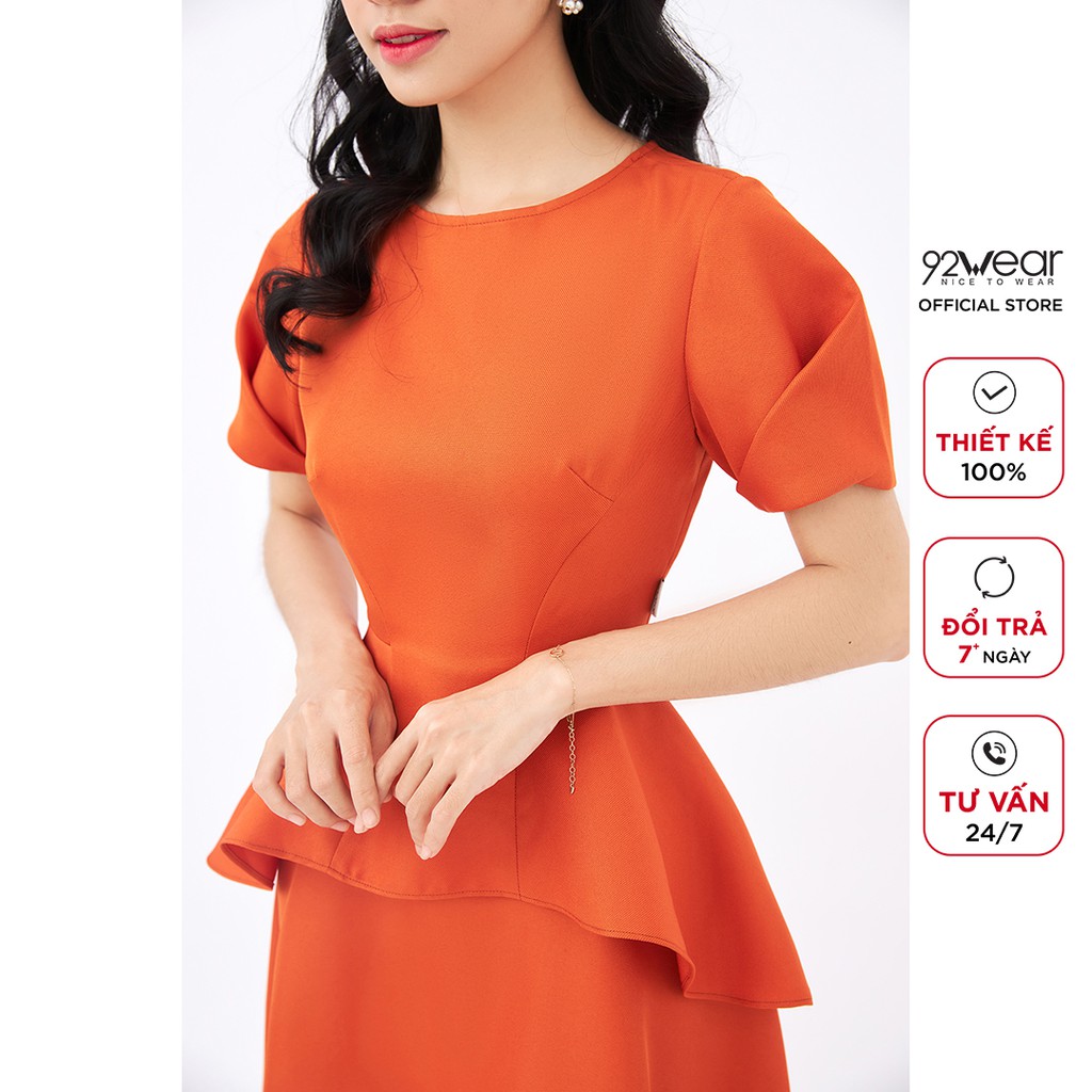 Đầm xòe 2 tầng 92WEAR váy công sở thanh lịch, tôn dáng phái đẹp DEW1088 | BigBuy360 - bigbuy360.vn