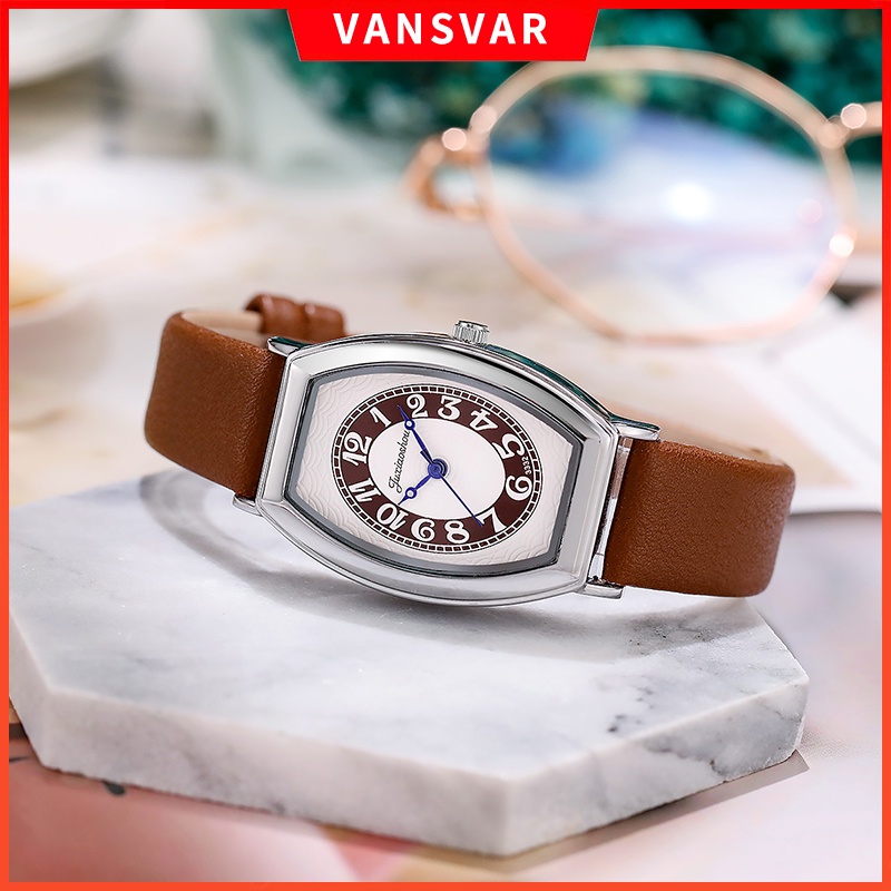 Đồng Hồ Đeo Tay Tonneau Dây Da Thời Trang Cho Nữ