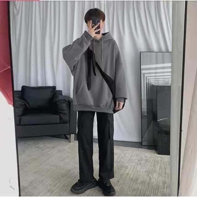 ÁO HOODIE NỈ MÀU XÁM TRƠN FORM UNISEX NAM NỮ (kèm hình chụp thật)