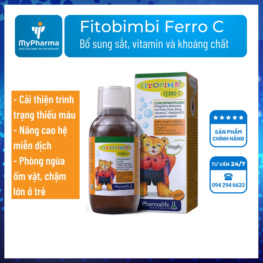 Fitobimbi Ferro C – Hỗ trợ trẻ bị thiếu máu, thiếu vitamin và khoáng chất