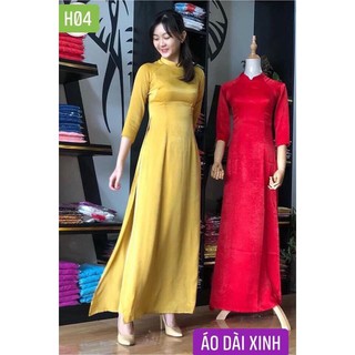 Áo Dài Lụa Tô Châu - Màu Vàng ( hàng kỹ - hình thật )