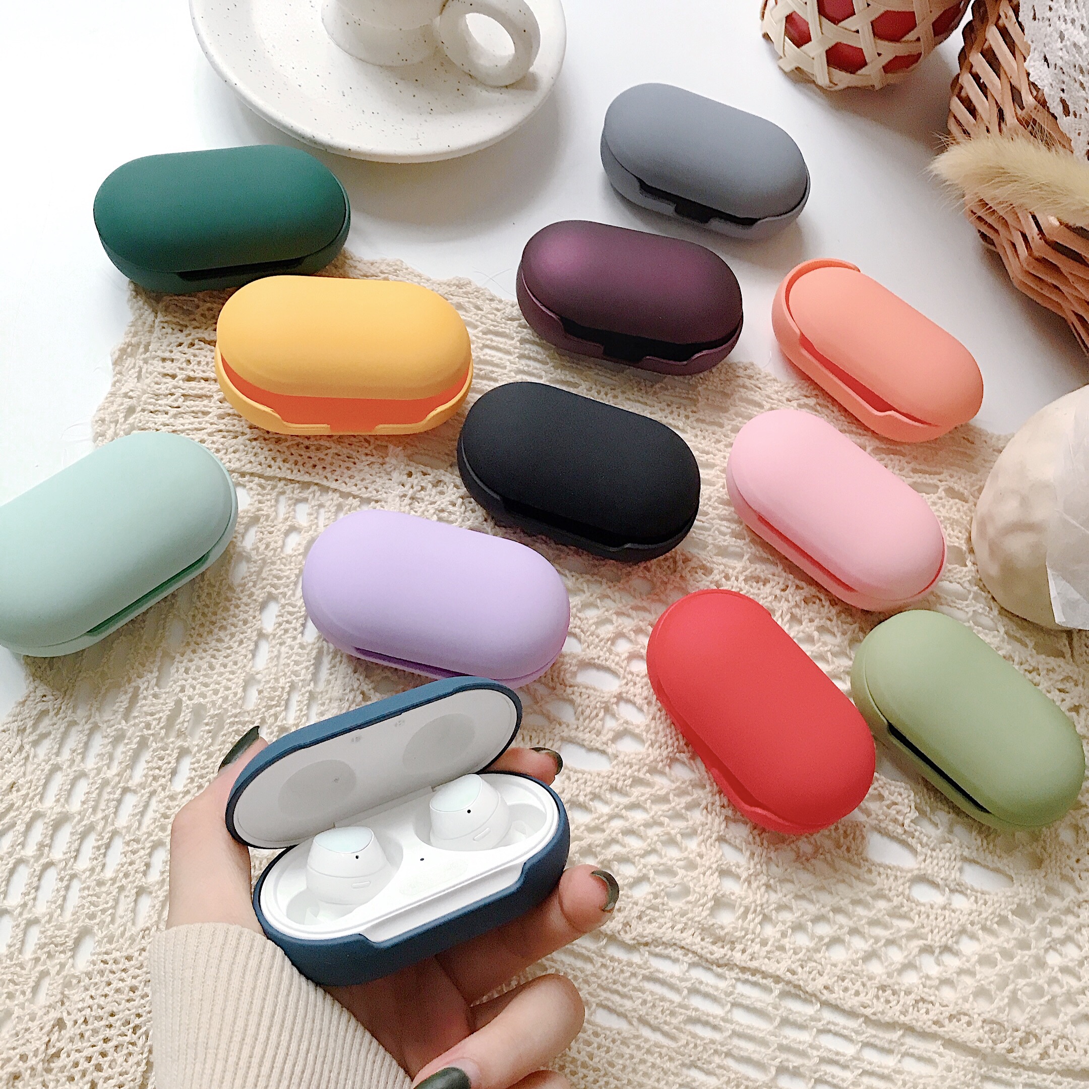 Samsung Galaxy Buds / Buds + Case Candy Color Samsung Buds + Cover Chống bụi Tai nghe Bảo vệ PC Vỏ cứng